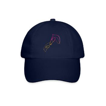 Ich liebe Pferde und Hunde Singleline-Kunst - Baseballkappe - Blau/Blau - Vorne