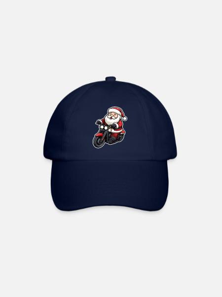 Super cool Santa Claus Motorcyclist Christmas - Baseball Cap - blue/blue