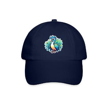 Peacock Bird Drawing - Baseball Cap - blue/blue - Front