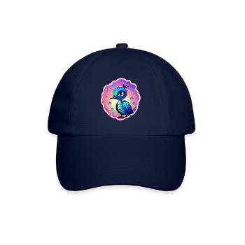 Peacock Bird Drawing - Baseball Cap - blue/blue - Front