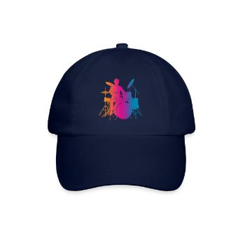 Schlagzeuger Silhouette - Baseballkappe - Blau/Blau - Vorne