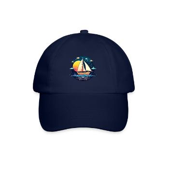 Sailboat Illustration - Baseball Cap - blue/blue - Front
