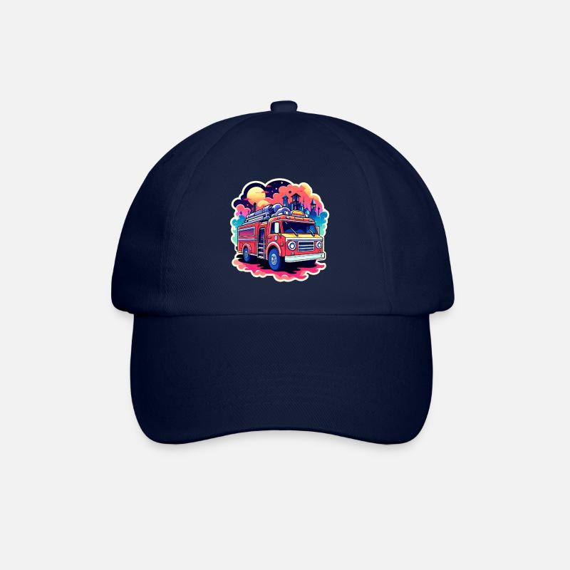 Feuerwehrauto Illustration - Baseballkappe - Blau/Blau