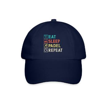 Eat Sleep Padel Repeat - Baseballkappe - Blau/Blau - Vorne