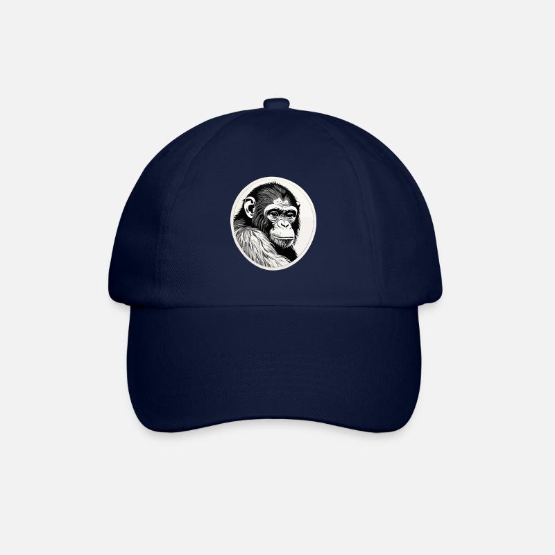 Affe Wasserfarben - Baseballkappe - Blau/Blau