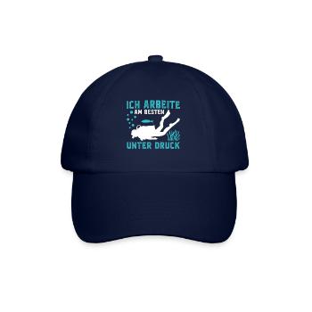 ich arbeite am besten unter druck - Baseballkappe - Blau/Blau - Vorne
