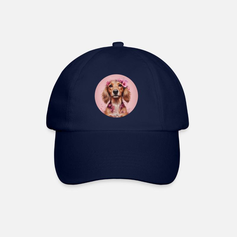 Teckel rose - Casquette classique - bleu/bleu