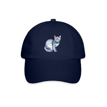 Russian Blue Cat Watercolor - Baseball Cap - blue/blue - Front