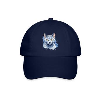 Chat bleu russe Aquarelle - Casquette classique - bleu/bleu - Devant