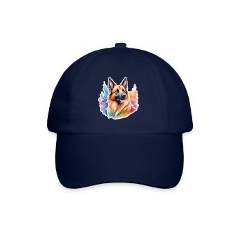Belgischer Schäferhund Wasserfarben - Baseballkappe - Blau/Blau - Vorne