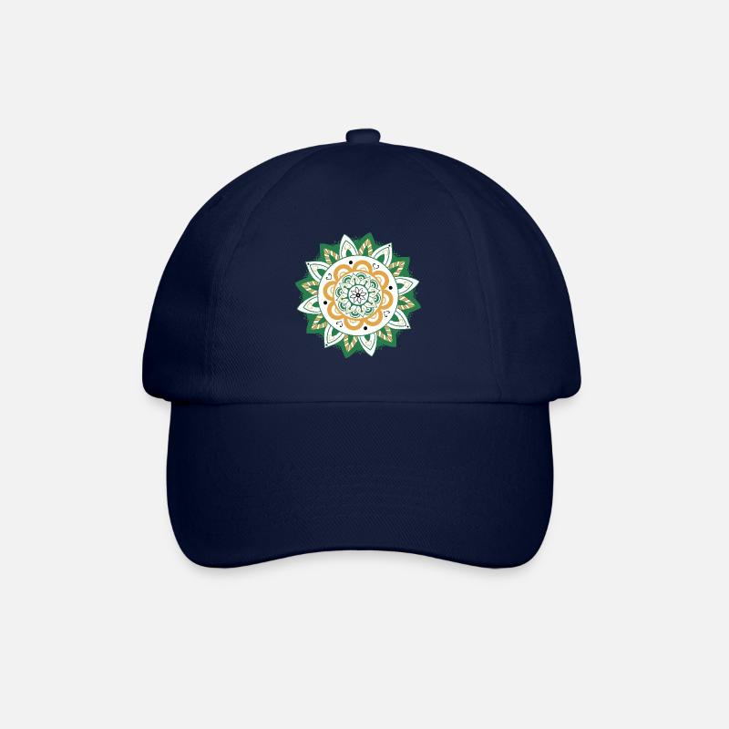 oriental pattern morocco green orange - Baseball Cap - blue/blue