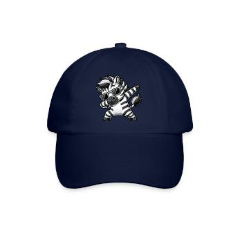 Cooles Zebra Dab Cartoon mit Sonnenbrille - Baseballkappe - Blau/Blau - Vorne