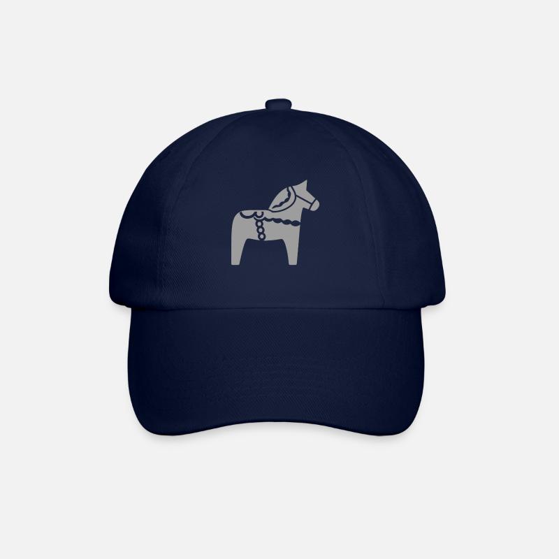 Cheval Dala scandinave – Design folklorique - Casquette classique - bleu/bleu