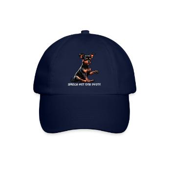 Sprich mit der Pfote Zwergpinscher Pinscher Minpin - Baseballkappe - Blau/Blau - Vorne