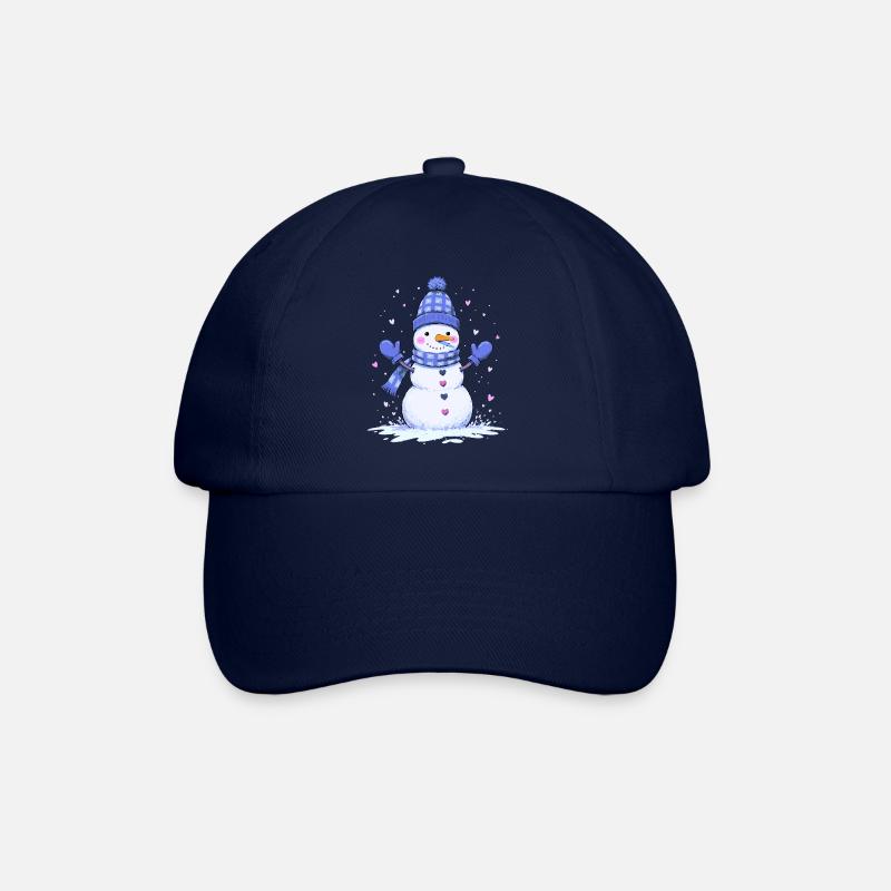 Cute snowman with heart - Baseball Cap - blue/blue