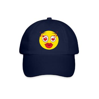 Verliebtes Gesicht Herz Augen Design - Baseballkappe - Blau/Blau - Vorne