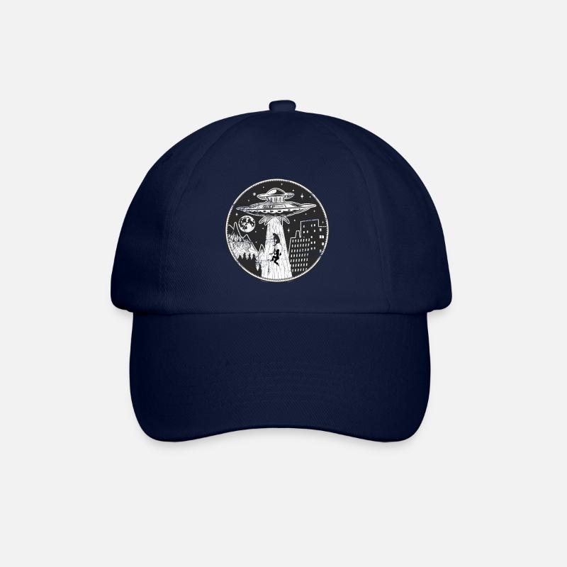 Alien UFO entführen einen Hund und Besitzer Logo - Baseballkappe - Blau/Blau