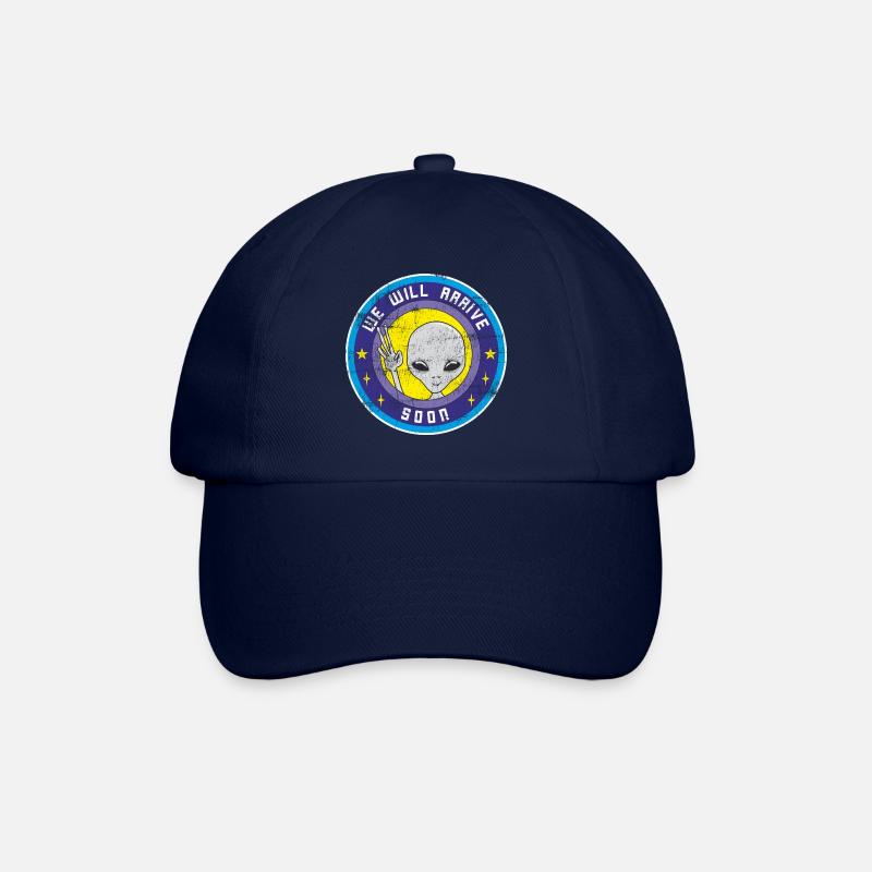 Alien wird bald mit UFO aus dem Weltraum kommen. - Baseballkappe - Blau/Blau