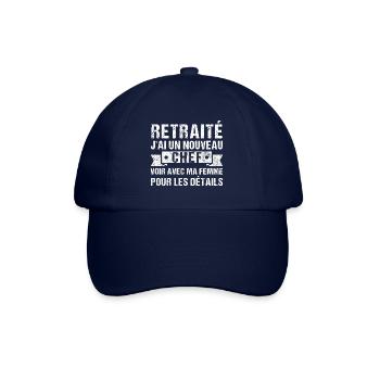 Retraité j' ai un nouveau chef humour retraite - Casquette classique - bleu/bleu - Devant