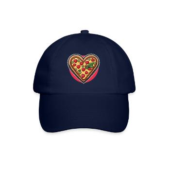 Pizza Herz - Valentinstag - Baseballkappe - Blau/Blau - Vorne