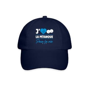 J'aime la pétanque pour la vie – Boules et camping - Casquette classique - bleu/bleu - Devant
