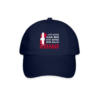 Römö # Rømø # Ich muss gar nix # Dänemark - Baseballkappe - Blau/Blau - Vorne