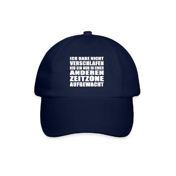 Ich bin in einer anderen Zeitzone aufgewacht - Baseballkappe - Blau/Blau - Vorne
