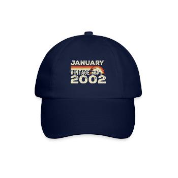 Janvier 2002 Vintage Anniversaire 2002, Né en 2002 - Casquette classique - bleu/bleu - Devant