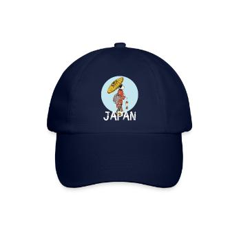 japan vintage retro geisha Kunst kimono manga cosp - Baseballkappe - Blau/Blau - Vorne