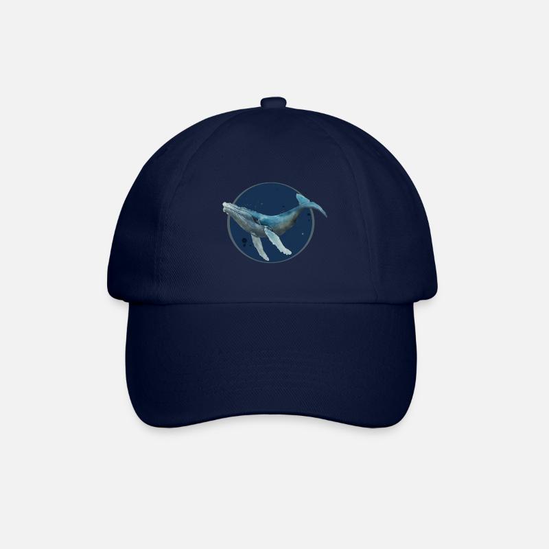 Buckelwal im tiefen Meer - Baseballkappe - Blau/Blau