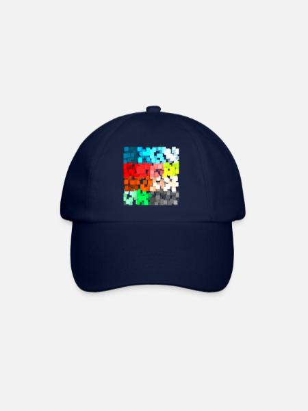 Abstrakte Kunst in Bunt - Baseballkappe - Blau/Blau