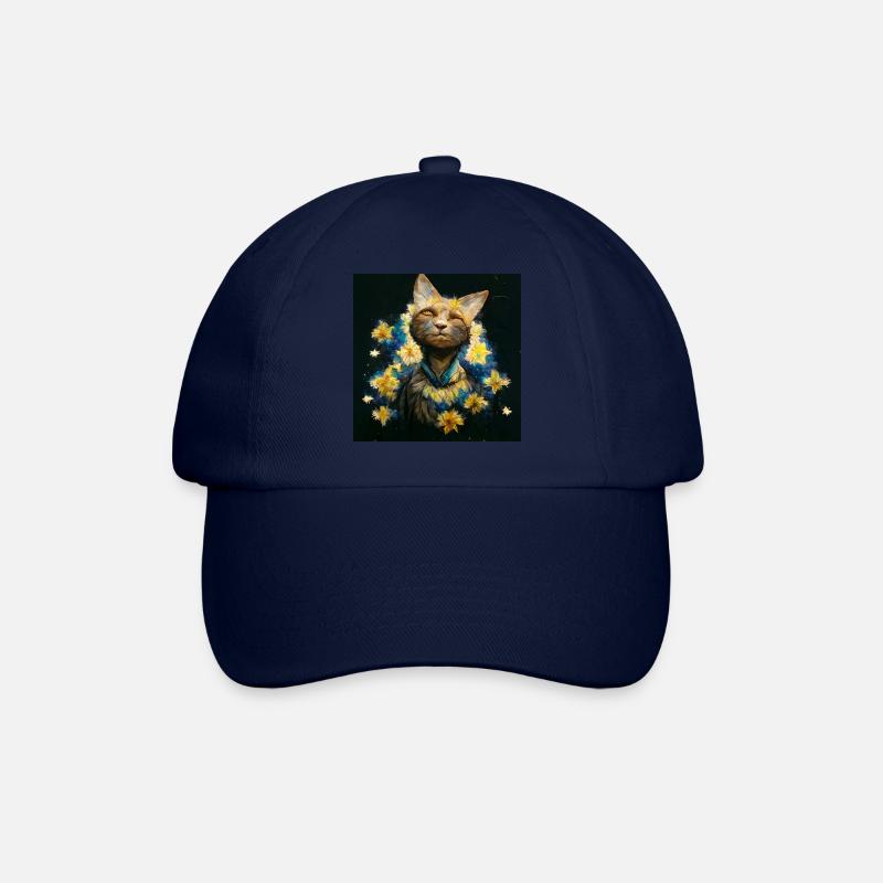 Katze - Engel - Transformation - Baseballkappe - Blau/Blau
