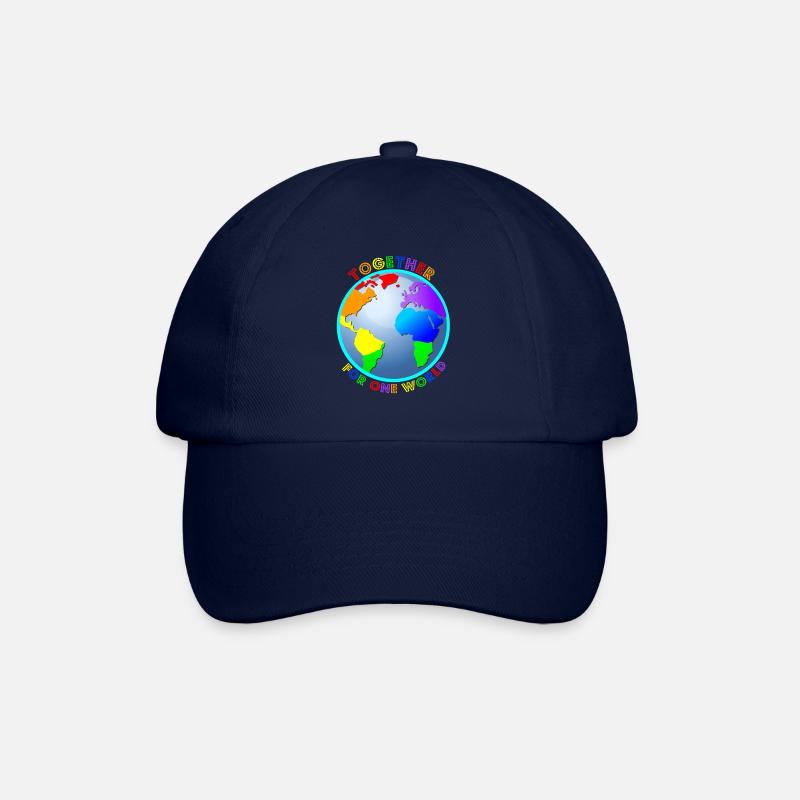 Statement: "For One World" - Regenbogenfarben - Baseballkappe - Blau/Blau