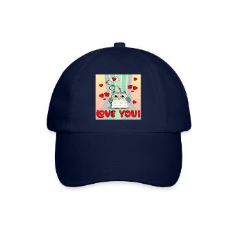 Alles Gute zum Valentinstag - OWL TEA BAG Cartoon - BIRD - Baseballkappe - Blau/Blau - Vorne