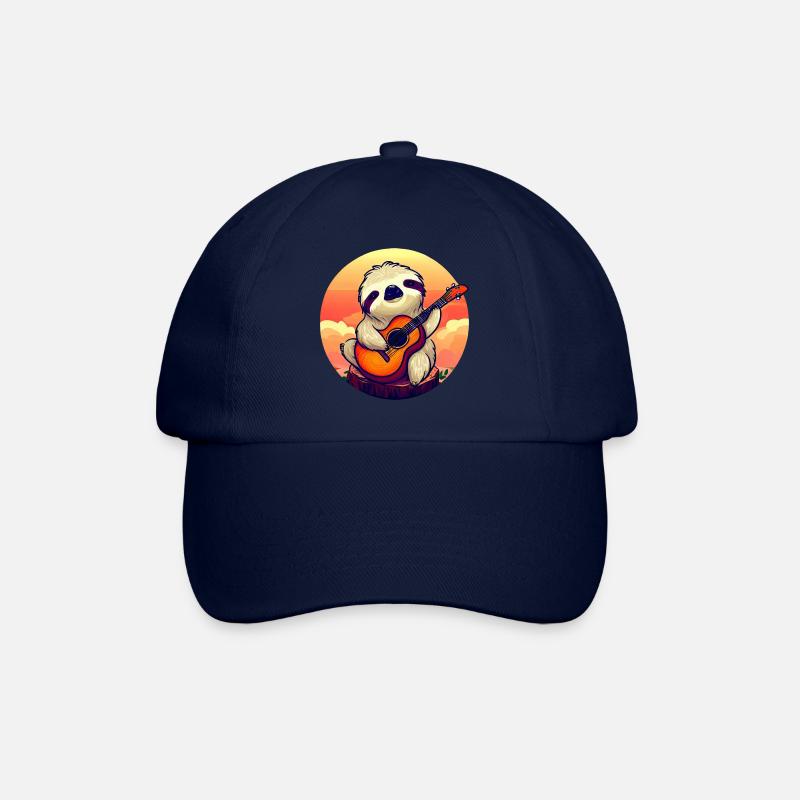 Sloth guitarist at sunset - Relaxed - Baseball Cap - blue/blue