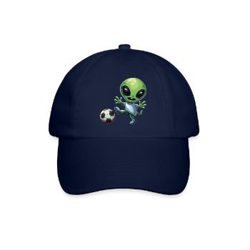 Green Alien Footballer - Baseball Cap - blue/blue - Front