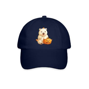 Halloween polar bear with pumpkin - Baseball Cap - blue/blue - Front