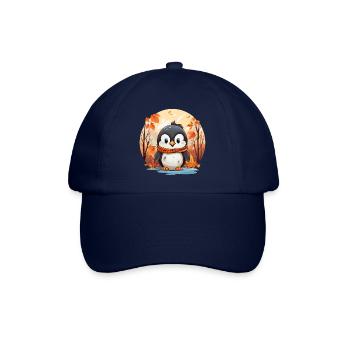 Pinguin Herbstlaub Winter Wintereinbruch - Baseballkappe - Blau/Blau - Vorne