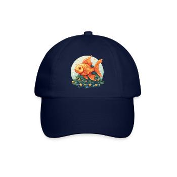 Sapin de Noël avec poisson rouge - Casquette classique - bleu/bleu - Devant