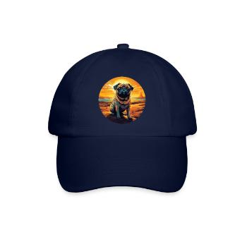 Pug in the desert at sunset - Baseball Cap - blue/blue - Front