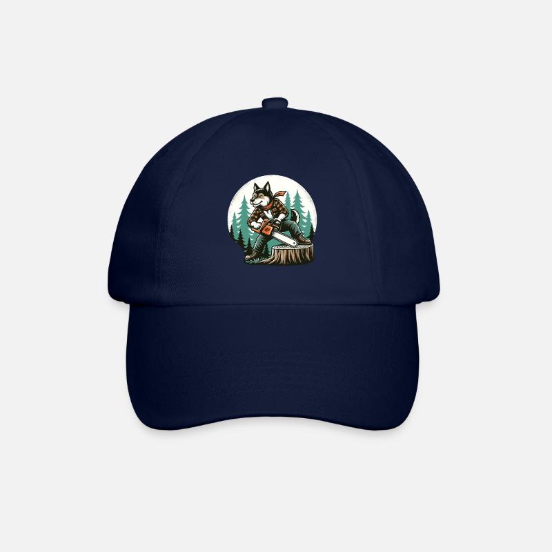 Fuchs Waldarbeiter Kettensäge Baum Holz Wald - Baseballkappe - Blau/Blau