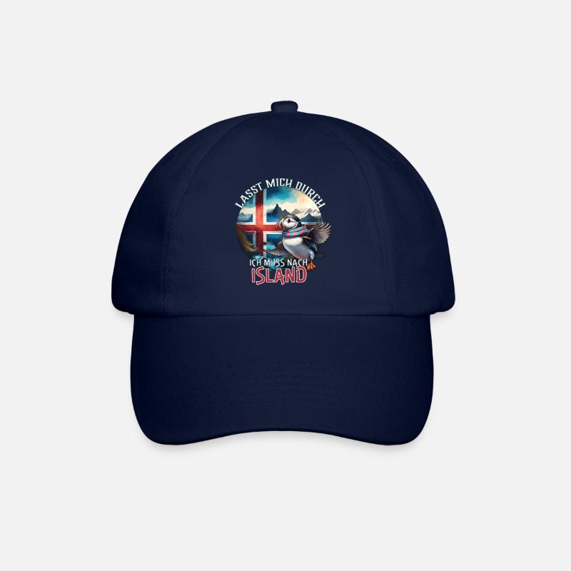 Island - lasst mich durch - Papageientaucher - Baseballkappe - Blau/Blau