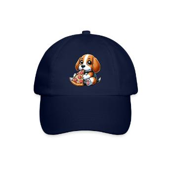 Hund Beagle Pizza Pizzaliebhaber Käse - Baseballkappe - Blau/Blau - Vorne