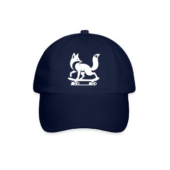 Fuchs Silhouette minimalistisch Skateboard Skater - Baseballkappe - Blau/Blau - Vorne