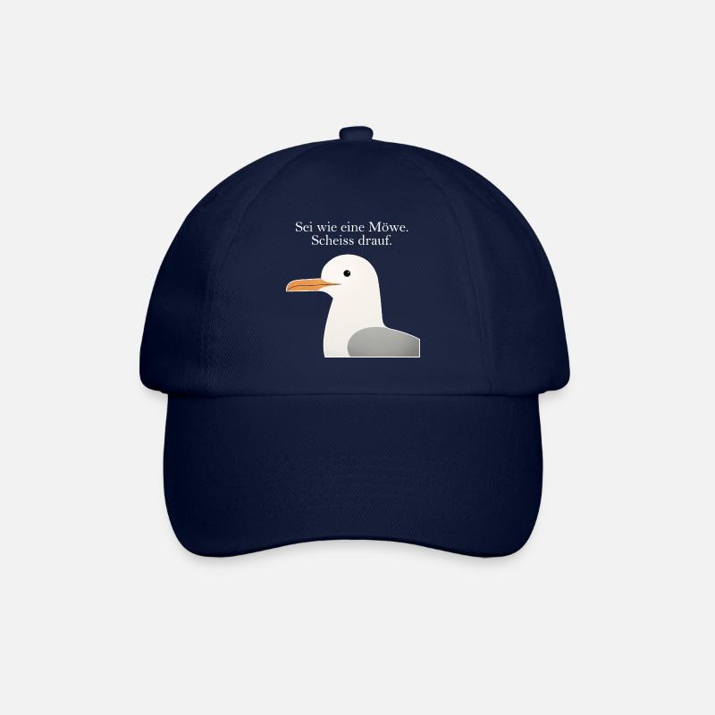 Möwe Spruch Lustig Sei wie eine Möwe Humor - Baseballkappe - Blau/Blau