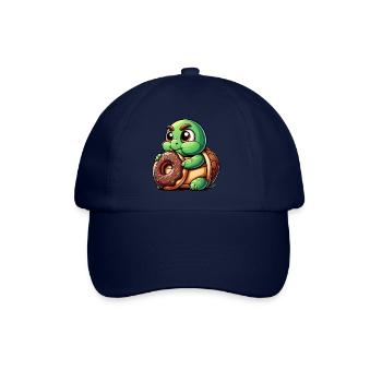 Tortue mignonne beignet dessin animé bite drôle - Casquette classique - bleu/bleu - Devant