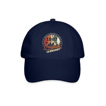Born In February 1987 Retro February 1987 Birthday - Baseball Cap - blue/blue - Front