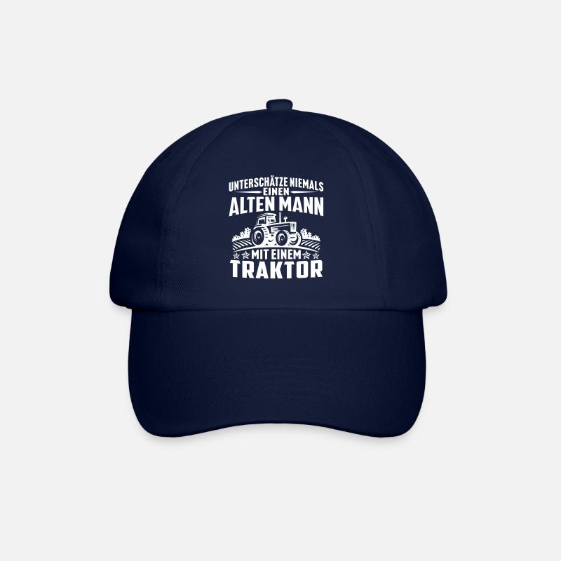 Alten mann mit einem traktor - Baseballkappe - Blau/Blau
