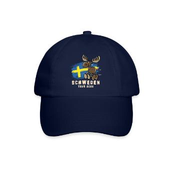 Schweden Tour 2026 – Flagge & lustiger Elch - Baseballkappe - Blau/Blau - Vorne