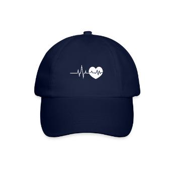 Herzschlag - Heartbeat / Heart - Love - Baseballkappe - Blau/Blau - Vorne